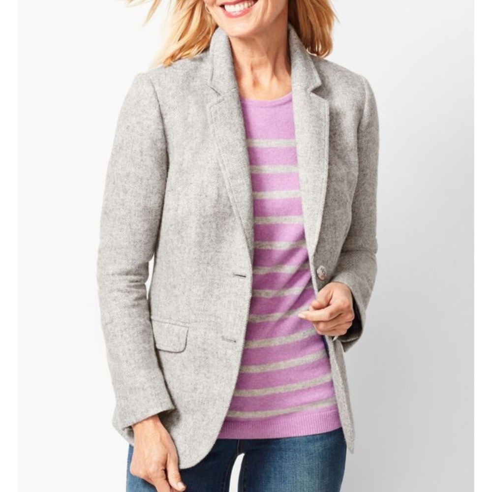 Talbots Classic Aberdeen Wool Herringbone Blazer